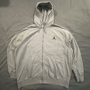 Air Jordan Hoodie Mens 2XL Full Zip Jumpman Logo Gray Fleece Mock Neck